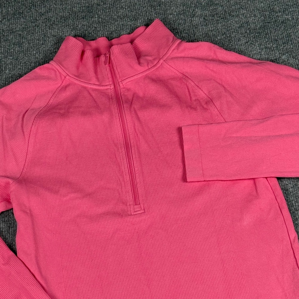 Quarter Zip Ribbed Pullover Top XXL Long Sleeve Thumb Holes‎ Activewear Gorpcore